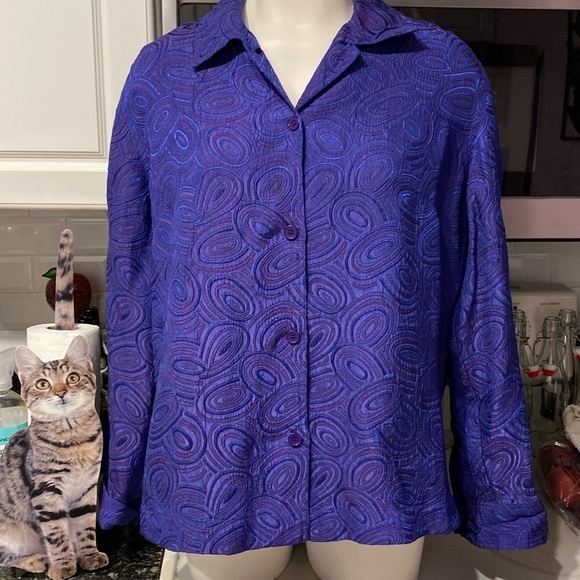 B womens C.L.O.T.H.E.S long sleeve button front beautiful top size XL - Picture 1 of 4